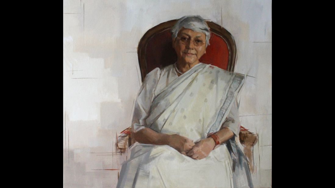 A new series of portraits celebrating women and ethnic minorities will soon adorn the walls of Oxford University. Aditi Lahiri is a linguistics scholar at Oxford and was painted by London-based artist Rosalie Watkins.