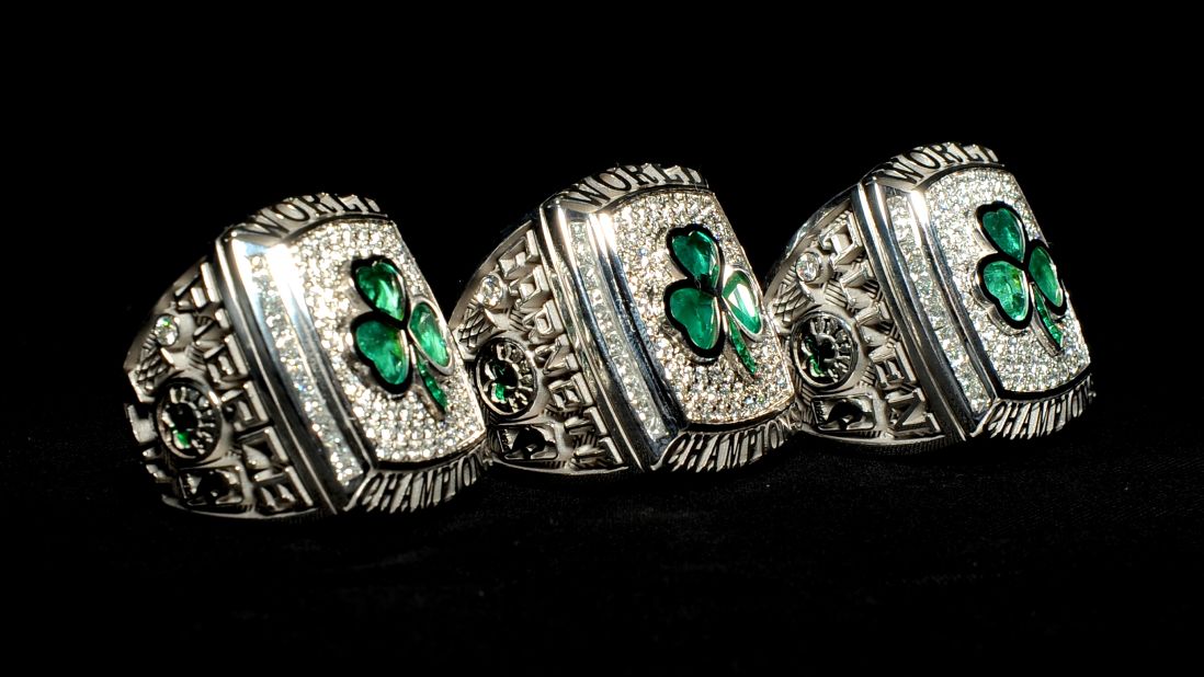 Boston Celtics fans might like these championship baubles that were made in 2008 for the team's "Big 3": Paul Pierce, Kevin Garnett and Ray Allen.