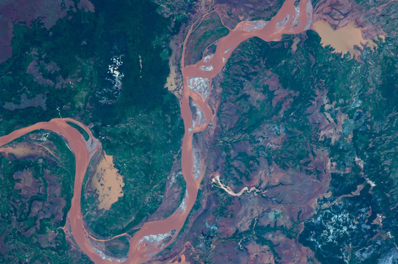 This image taken from the International Space Station 2009 shows the Betsiboka River in Madagascar.
