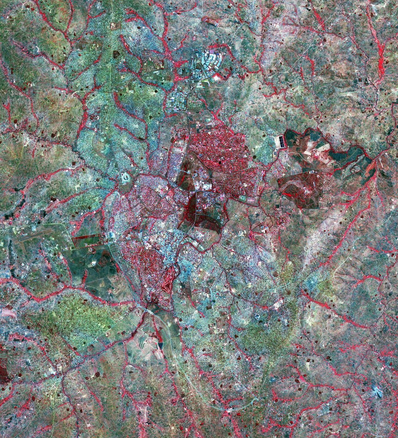 Lilongwe, the capital of Malawi is pictured in this Advanced Spaceborne Thermal Emission and Reflection Radiometer (ASTER) image from 2016.