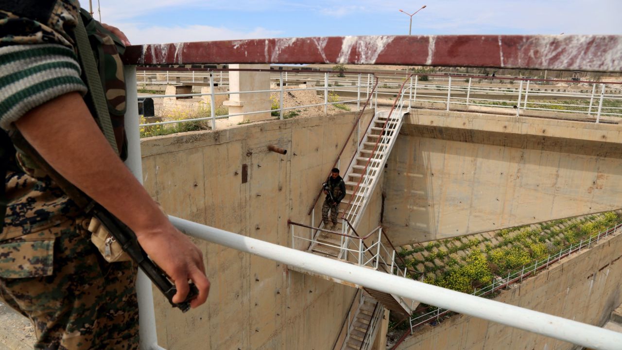 Members of the Syrian Democratic Forces, a US-backed group made up of Arab and Kurdish fighters, inspect the Tabqa Dam near Raqqa, Syria, on Monday, March 27. <a href="http://www.cnn.com/2017/03/22/politics/syria-tabqa-dam/" target="_blank">They recently recaptured part of the dam</a> from ISIS militants. Tabqa Dam is 25 miles west of Raqqa, ISIS' self-declared capital, and supplies electric power to a wide area of Syria, according to the United States. The area has been under ISIS control since 2013.