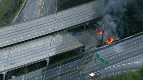 A section of Interstate 85 collapsed March 30 in Atlanta after a massive fire.