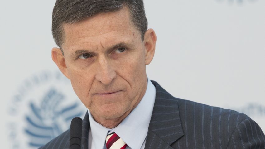 Lieutenant General Michael Flynn (ret.), National Security Advisor Designate speaks during a conference on the transition of the US Presidency from Barack Obama to Donald Trump at the US Institute Of Peace in Washington DC, January 10, 2017.  / AFP / CHRIS KLEPONIS        (Photo credit should read CHRIS KLEPONIS/AFP/Getty Images)