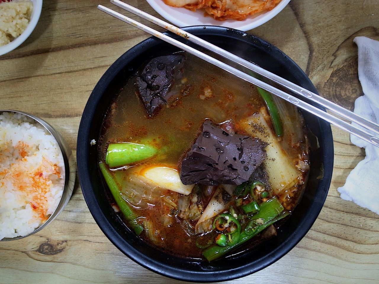 <strong>Seonji gukbap, Andong: </strong>Diners flock to Okya restaurant to sample the seonji gukbap -- commonly described as a "hangover stew with clotted cow's blood."
