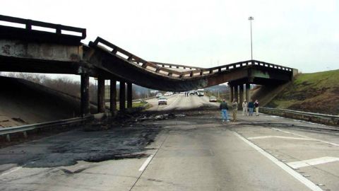 On January 5, 2002 a section of the I-65 interchange nicknamed "Malfunction Junction" collapsed after an accident involving a tanker truck.