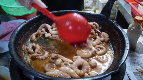 Back in Seoul, Holliday suggests "nakji bokkeum" (낙지볶음) -- a  stir-fried, octopus dish. It's one of Korea's spiciest foods, believed to have been invented in a tavern in the Mugyo-dong district of Seoul in 1965.