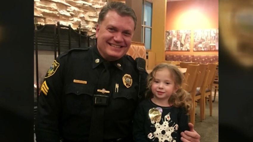 Cop Dinner With Little Girl