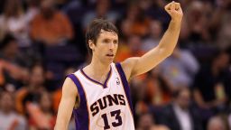 PHOENIX, AZ - APRIL 25:  Steve Nash #13 of the Phoenix Suns reacts during the NBA game against the San Antonio Spurs at US Airways Center on April 25, 2012 in Phoenix, Arizona.  The Spurs defeated the Suns 110-106.  NOTE TO USER: User expressly acknowledges and agrees that, by downloading and or using this photograph, User is consenting to the terms and conditions of the Getty Images License Agreement.  (Photo by Christian Petersen/Getty Images) 