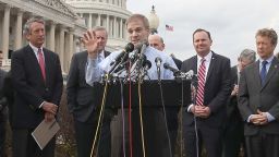 WASHINGTON, DC - MARCH 07:  Rep. Jim Jordan (R-OH) (C) speaks about Obamacare repeal and replacement while members of the House Freedom Caucus during a news conference on Capitol Hill, on March 7, 2017 in Washington, DC. The House of Representatives is currently working on a replacement for the Affordable Care Act.  (Photo by Mark Wilson/Getty Images)