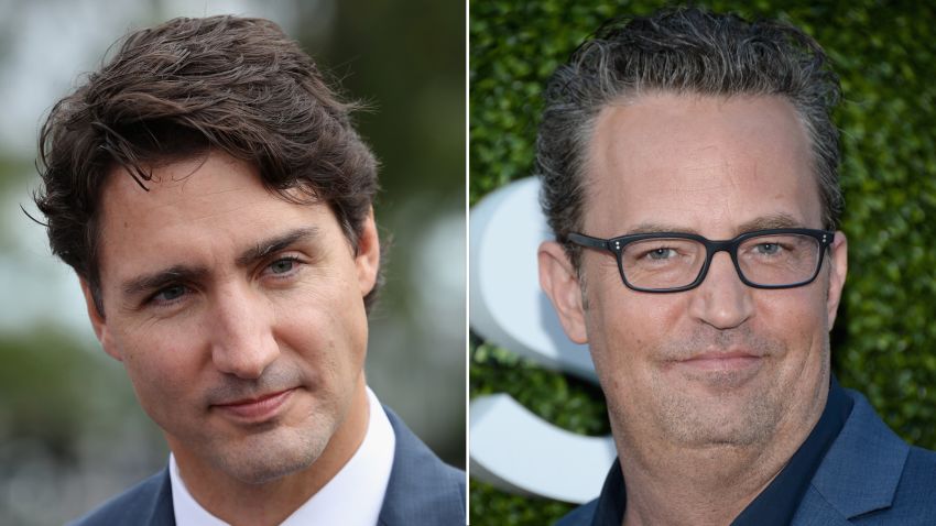 Canadian Prime Minister Justin Trudeau and actor Matthew Perry.