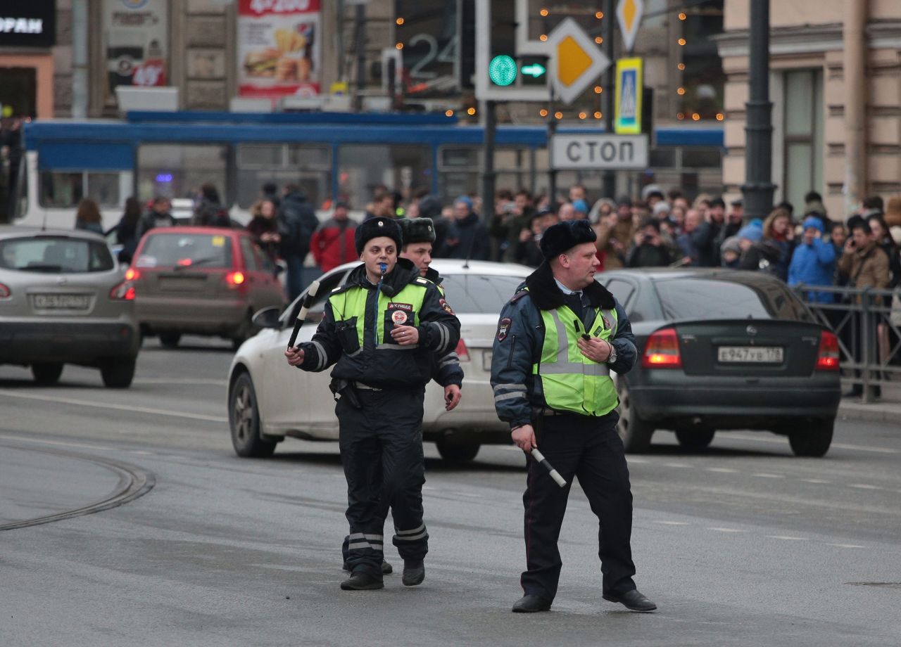 Police in the city take extra security measures after the explosion.