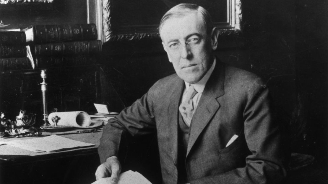 President Woodrow Wilson is depicted as one of the most tragic figures from the war.