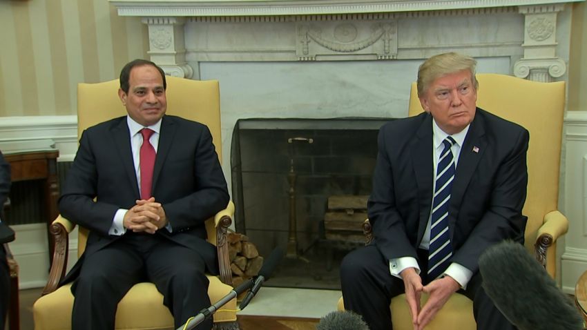 trump meets el-sisi