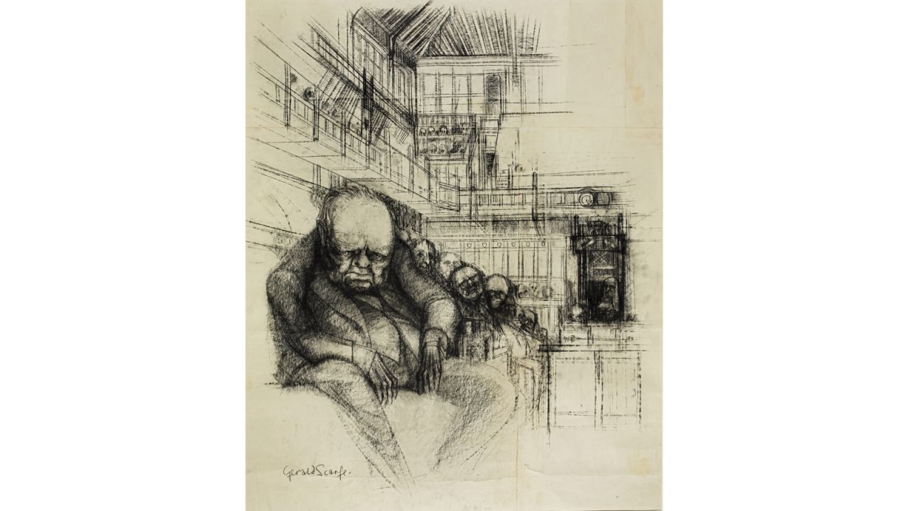 "Churchill in the House of Commons" by Gerald Scarfe