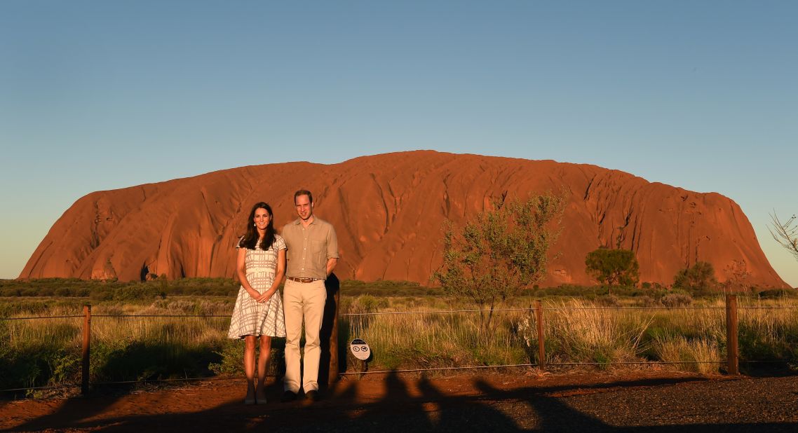 <strong>Tourism encouraged:</strong> "We are not stopping tourism, just this activity," says Wilson. Uluru has had some famous visitors over the years -- the Duke and Duchess of Cambridge visited in 2014.