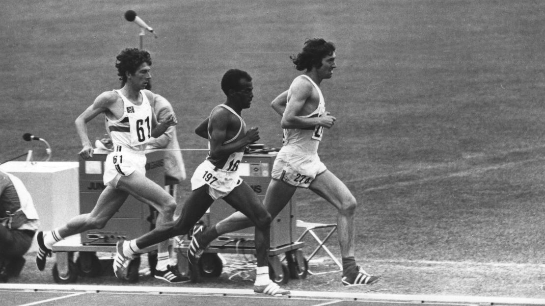 Bedford (left) competes in the 10,000m at the 1972 Munich Olympics