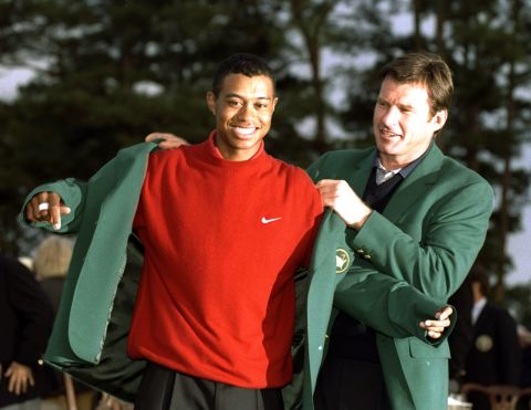 On his third appearance at Augusta in 1997, Woods won by a record margin of 12 shots to become the youngest Masters champion at 21. 