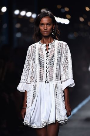 Pictured here, Liya Kebede walks the runway during the Louis Vuitton show  2014 in Paris. According to Forbes, in 2007, she was placed eleventh in 20 of the World's highest-paid top model list. <br /><br />Born in Addis Ababa, Ethiopia, Kebede moved to Paris at the age of 18 and has appeared on the cover of Vogue. Her latest campaign for  Amazon Fashion features her 'natural' curls.