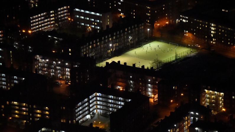 People play nighttime soccer in London on Tuesday, March 28. <a href="index.php?page=&url=http%3A%2F%2Fwww.cnn.com%2F2017%2F03%2F27%2Fsport%2Fgallery%2Fwhat-a-shot-sports-0328%2Findex.html" target="_blank">See 32 amazing sports photos from last week</a>