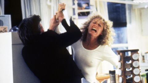Glenn Close was nominated for an Oscar for her role as Alex Forrest, who develops a "Fatal Attraction" to a married man with whom she has an affair.