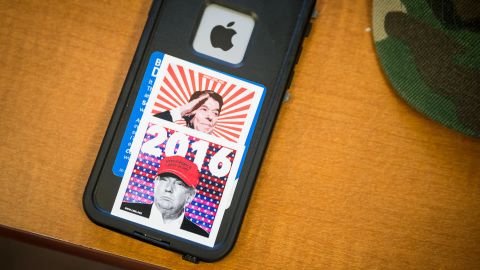 Stickers of famous Republicans make for stylish phone accents among young Republicans.