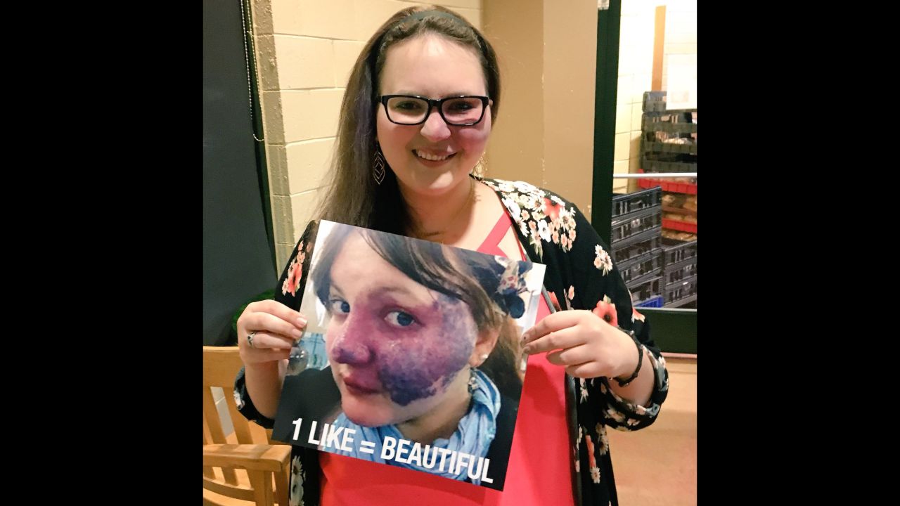 Crystal Hodges holds a photo of hers that was turned into a meme without her permission. She said she has turned a difficult experience into an opportunity to be an advocate.