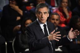 French presidential candidate for the right-wing Republican party Francois Fillon during a TV debate.
