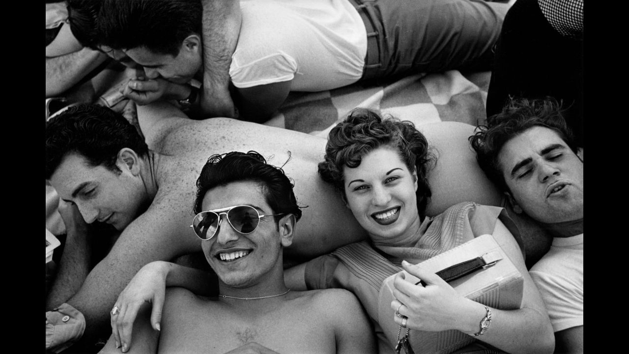 Teenagers recline on a Coney Island beach in 1949. The photo was taken by Harold Feinstein, a New York City native who was "a true master of photography," according to gallery owner Thierry Bigaignon. Bigaignon's gallery in Paris <a href="http://www.thierrybigaignon.com/" target="_blank" target="_blank">is showcasing Feinstein's early work,</a> much of which focuses on New York City in the 1940s and '50s. "He had a way of looking at the world, and he had a way of photographing the world, with a lot of tenderness and a lot of optimism," Bigaignon said.