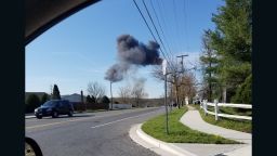 A US F-16 military jet crashes near Joint Base Andrews on April 4, 2017