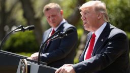 President Donald Trump and Jordan's King Abdullah II hold a news conference in the Rose Garden at the White House in Washington, Wednesday, April 5, 2017.