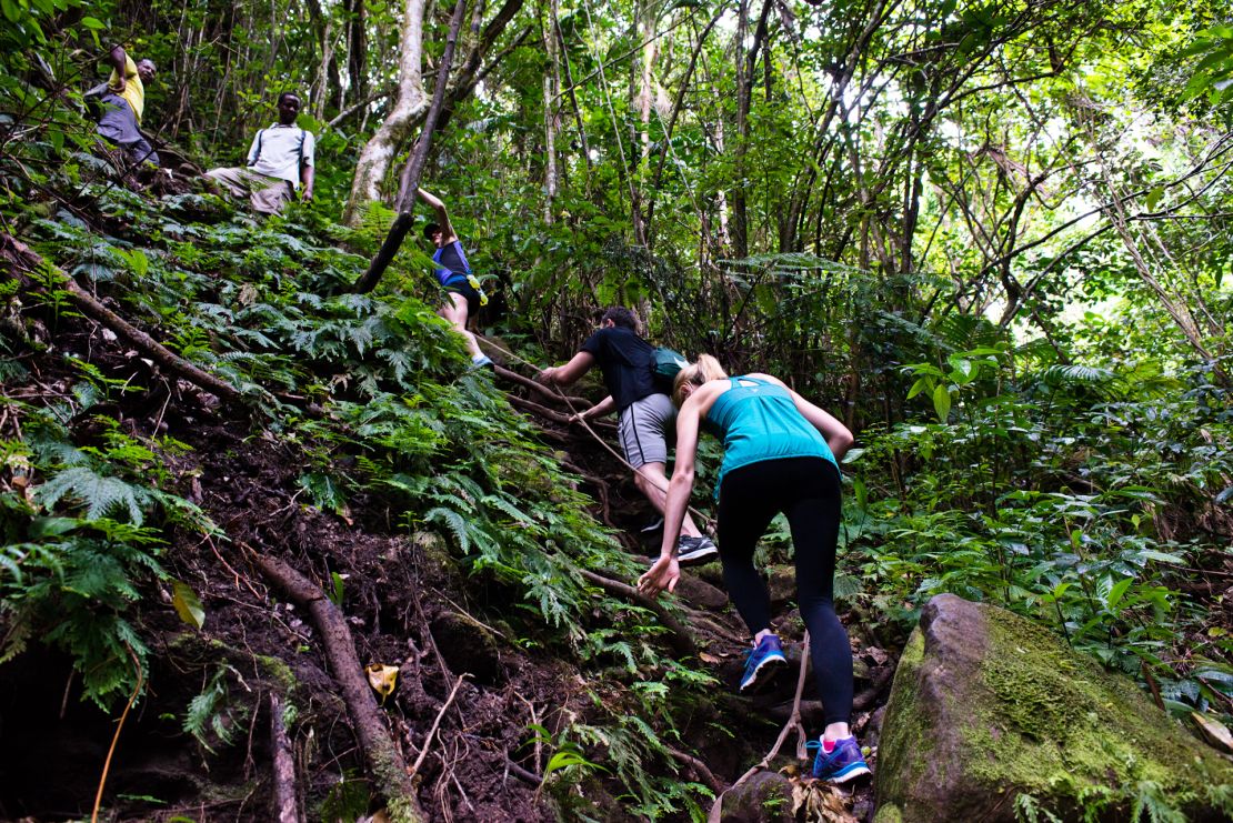 The strenuous climb up Nevis Peak is rewarded with sweeping views.