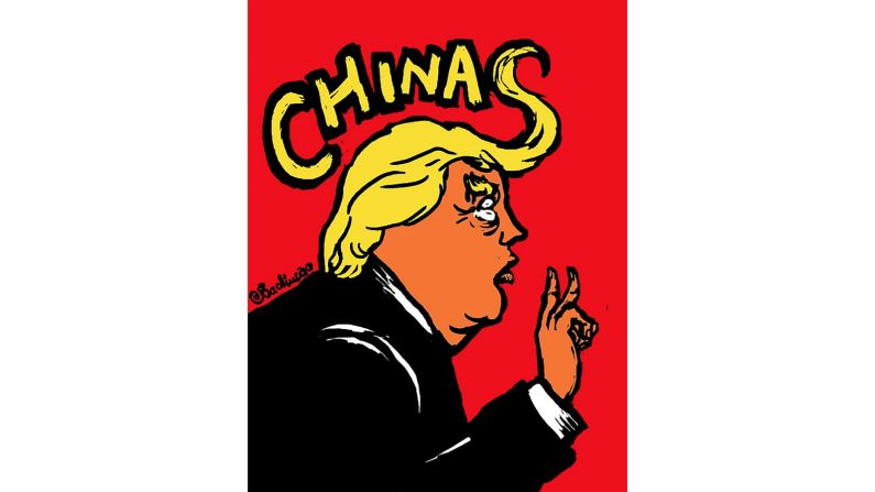 "Two Chinas": A December 2016 cartoon on US President Donald Trump's <a href="index.php?page=&url=http%3A%2F%2Fcnn.com%2F2016%2F12%2F02%2Fpolitics%2Fdonald-trump-taiwan%2F">apparent questioning of the "One China" policy</a>.
