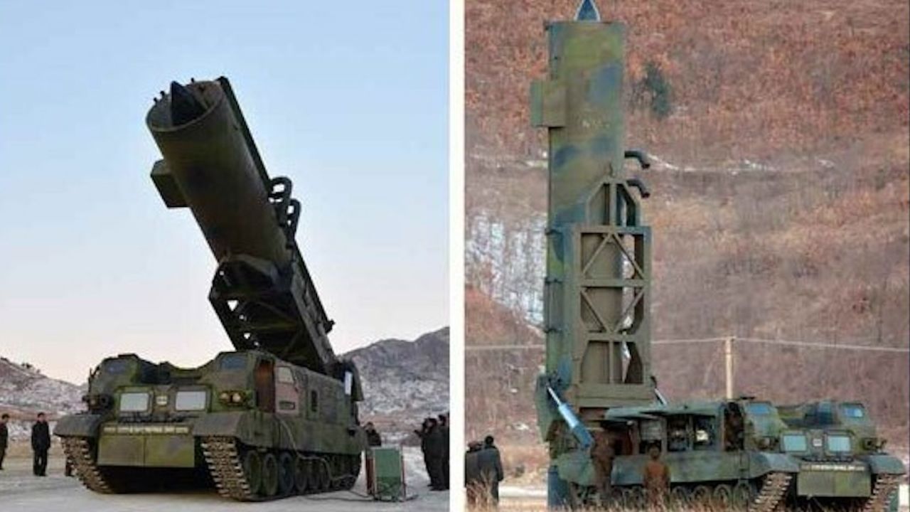The missile launching system used to fire the Pukguksong-2 is shown in February in an image released by North Korean state media.
