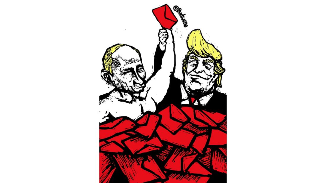 "Mail Lovers": From November 2016, this cartoon comments on Trump's relationship with Russian President Vladimir Putin. 