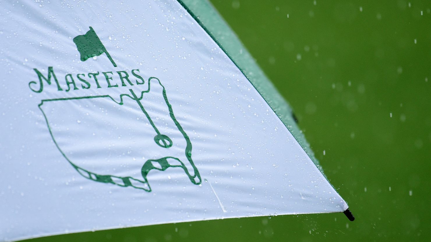Rain falls this week during a practice round before the Masters Tournament's start in Augusta, Georgia.