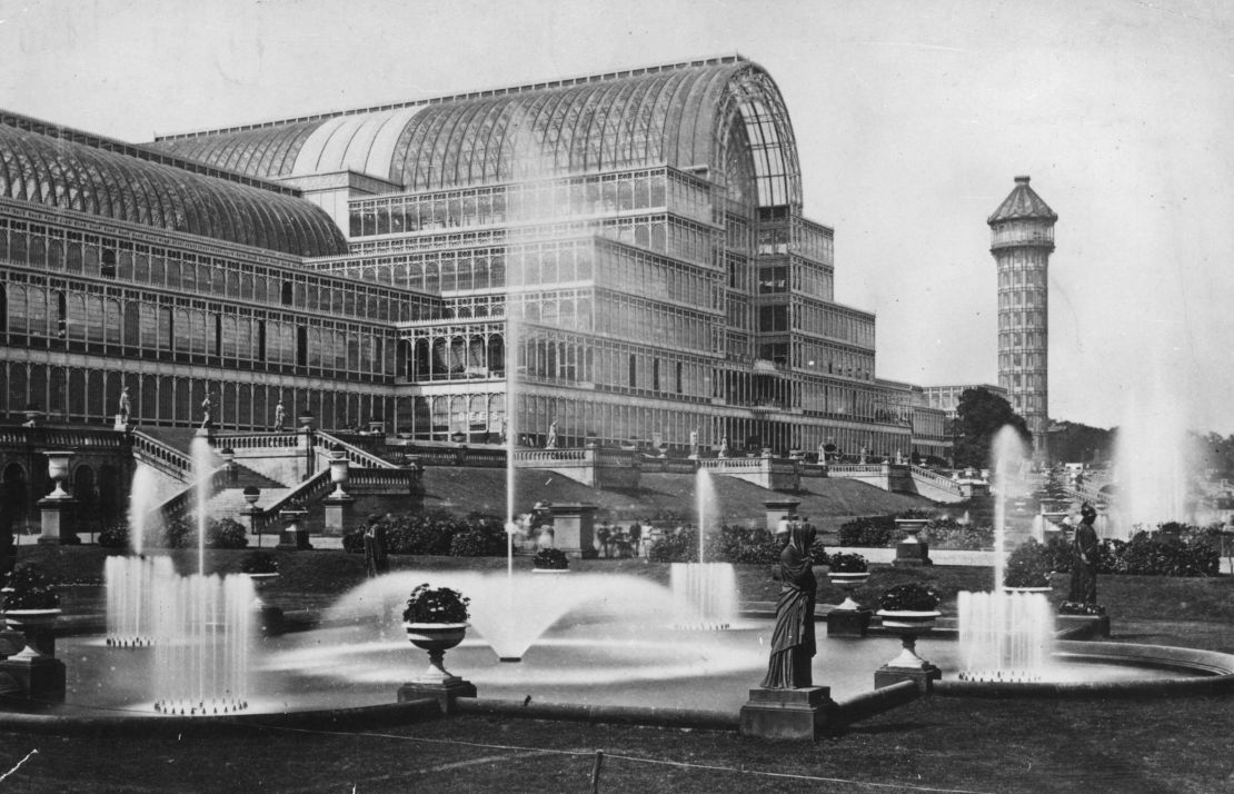 Crystal Palace, the exhibition hall designed by Sir Joseph Paxton and reconstructed at Sydenham in south London. (1880)