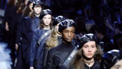 Models present creations by Christian Dior during the women's Fall-Winter 2017-2018 ready-to-wear collection fashion show in Paris on March 3, 2017. / AFP PHOTO / FRANCOIS GUILLOT        (Photo credit should read FRANCOIS GUILLOT/AFP/Getty Images)