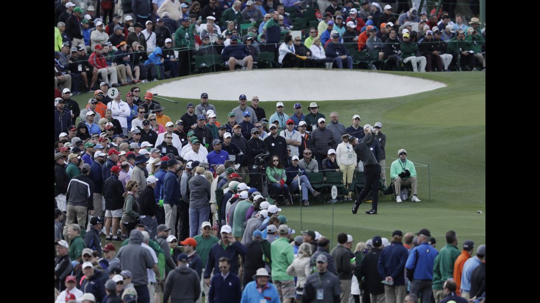 Pieters hits a drive during the first round. The Belgian took an early morning lead and finished at even par.