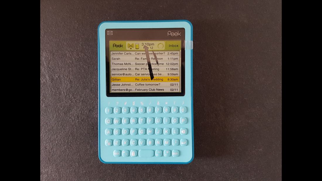 The Twitter Peek, an electronic device for writing tweets, was launched in 2008. The screen was too small to show a whole tweet and the rise of smartphones soon made it redundant.