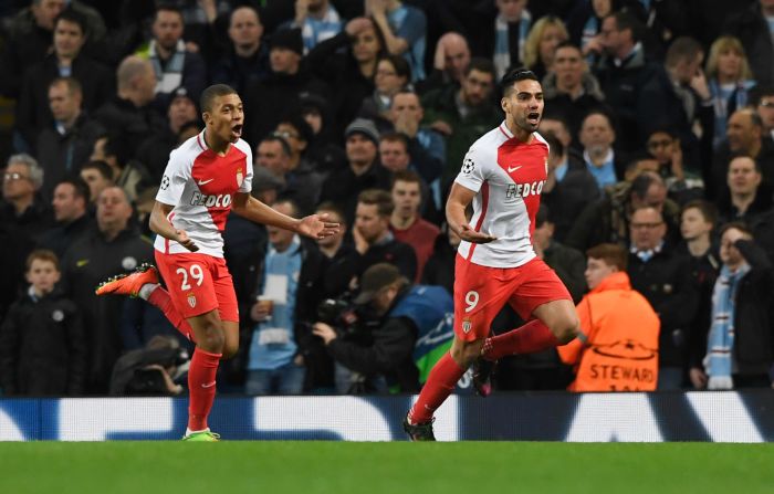 It's a familiar sight for AS Monaco fans this season -- their club's star players celebrating goals.