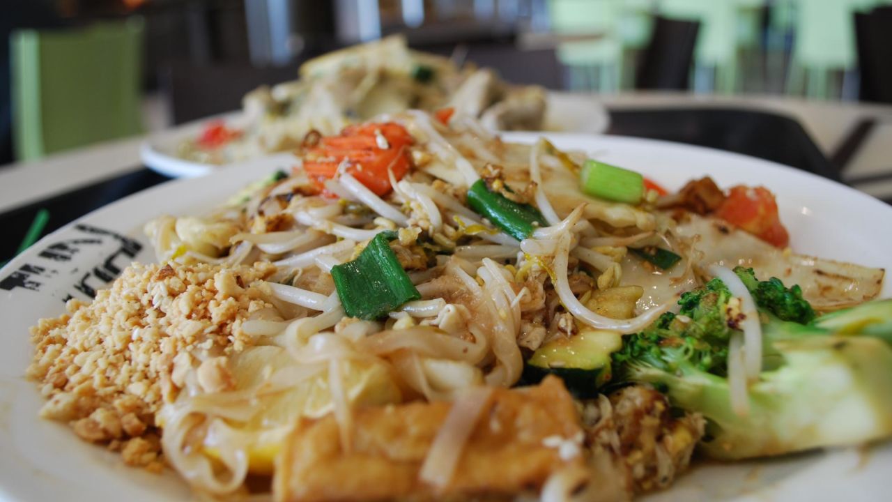Delicious Thai noodles, rice and veggies -- and nothing else whatsoever.