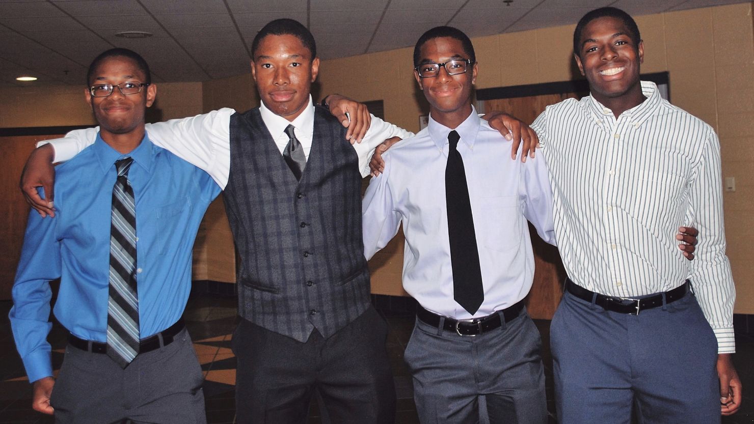 The Wade quadruplets, from left: Nigel, Zachary, Aaron, and Nick.