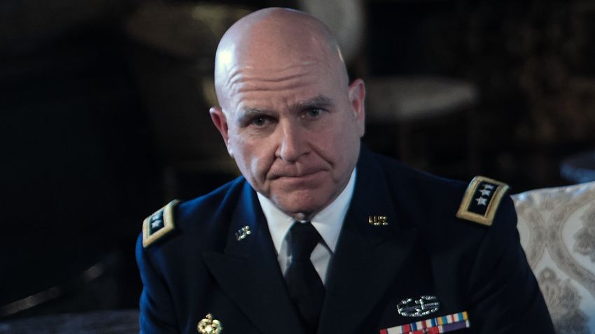 US Army Lieutenant General H.R. McMaster looks on as US President Donald Trump announces him as his national security adviser at his Mar-a-Lago resort in Palm Beach, Florida, on February 20, 2017. / AFP / NICHOLAS KAMM        (Photo credit should read NICHOLAS KAMM/AFP/Getty Images)