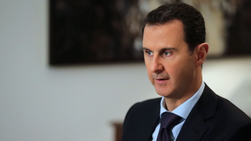 Syrian President Bashar al-Assad gestures during an exclusive interview with AFP in the capital Damascus on February 11, 2016. / AFP / JOSEPH EID (Photo credit should read JOSEPH EID/AFP/Getty Images)