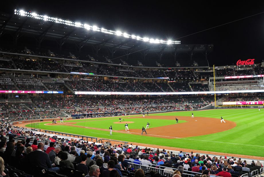 SunTrust Park is Atlanta's new ballpark. Its first event was an exhibition game between the Braves and the New York Yankees on March 31.