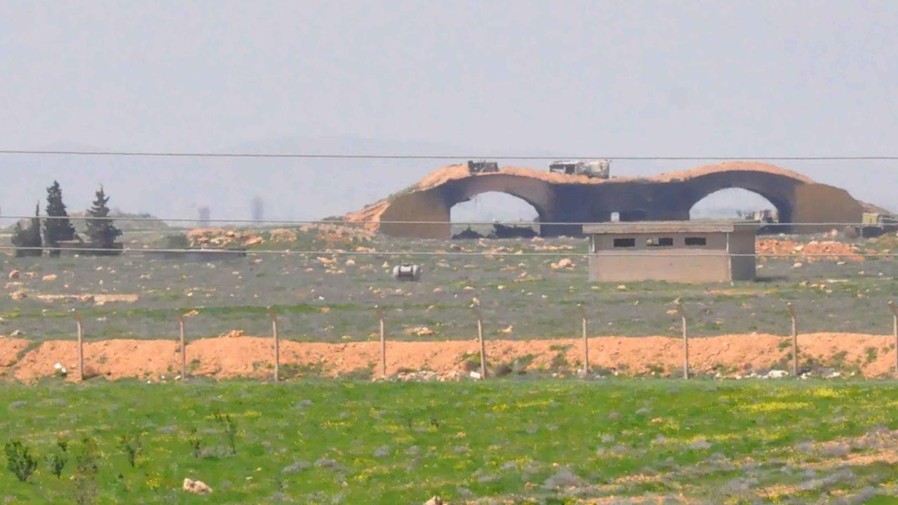 A picture taken Friday shows the damaged Shayrat airfield.