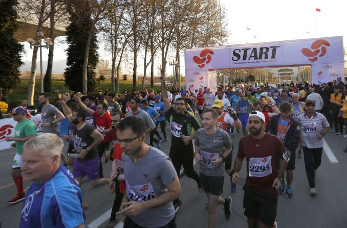 More than 40 countries who registered to run in the Iranian capital's first marathon, billed as an opportunity to "build bridges," however women were left disappointed after learning they could not take part in the official event.