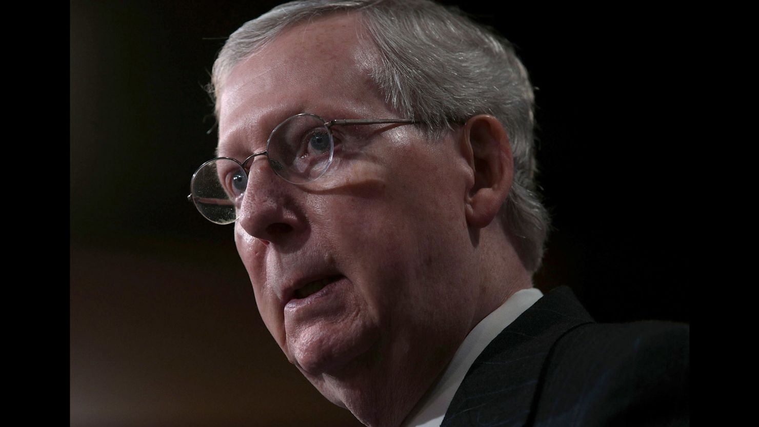 Senate Majority Leader Sen. Mitch McConnell speaks during a news conference in April at the Capitol. (Photo by Alex Wong/Getty Images)