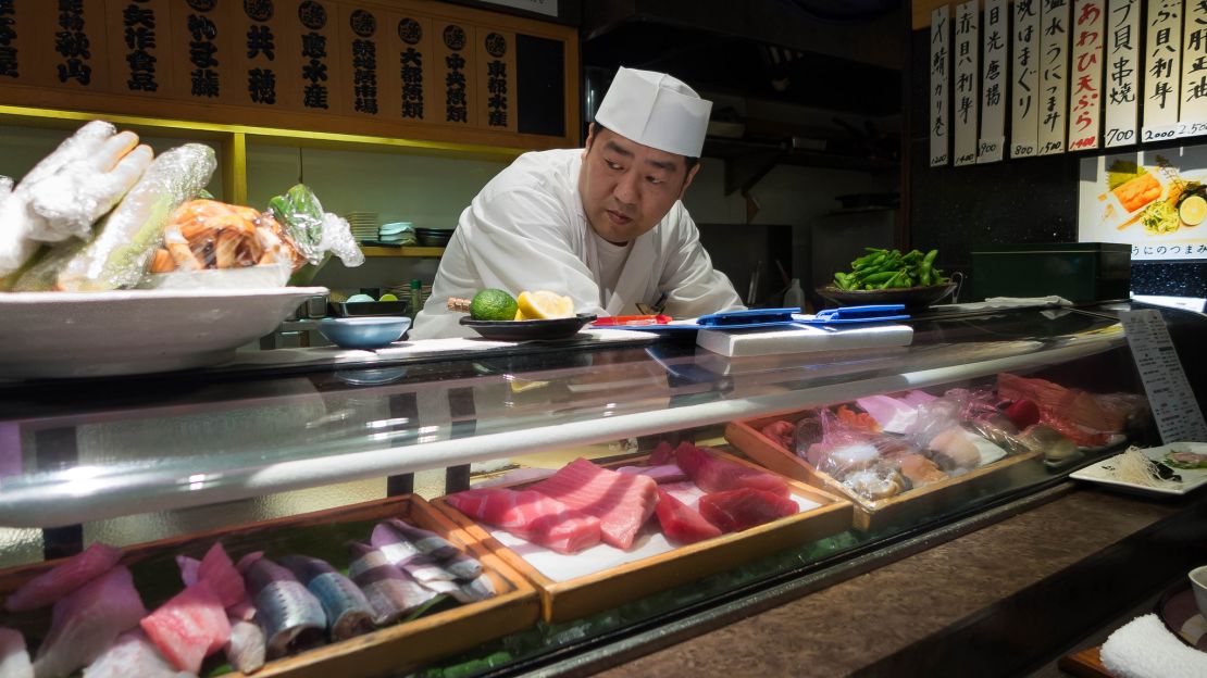 The chef at Tsukiji Sushi Dai restaurant.