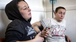 Allyson and Eddie, clients at the AAC Needle Exchange and Overdose Prevention Program in Cambridge, Mass., say they carry naloxone and try to never use drugs alone to reduce the risk of overdosing. (Robin Lubbock for WBUR)